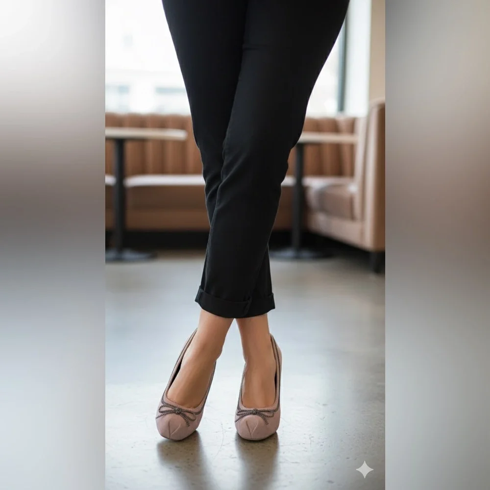 Guess Dusty Pink Suede Pumps Zipper Bow Chain Trim Stiletto Heels Women’s 6.5 - Picture 11 of 11